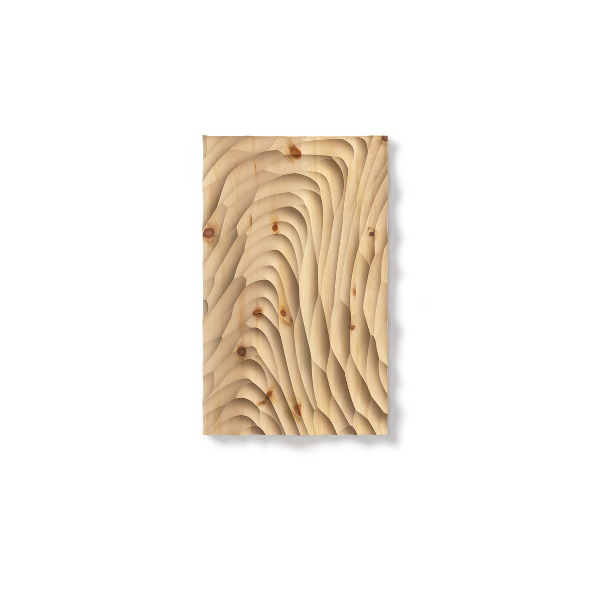 Zirbenholz-Wandpaneel Element 3 Welle als Freisteller