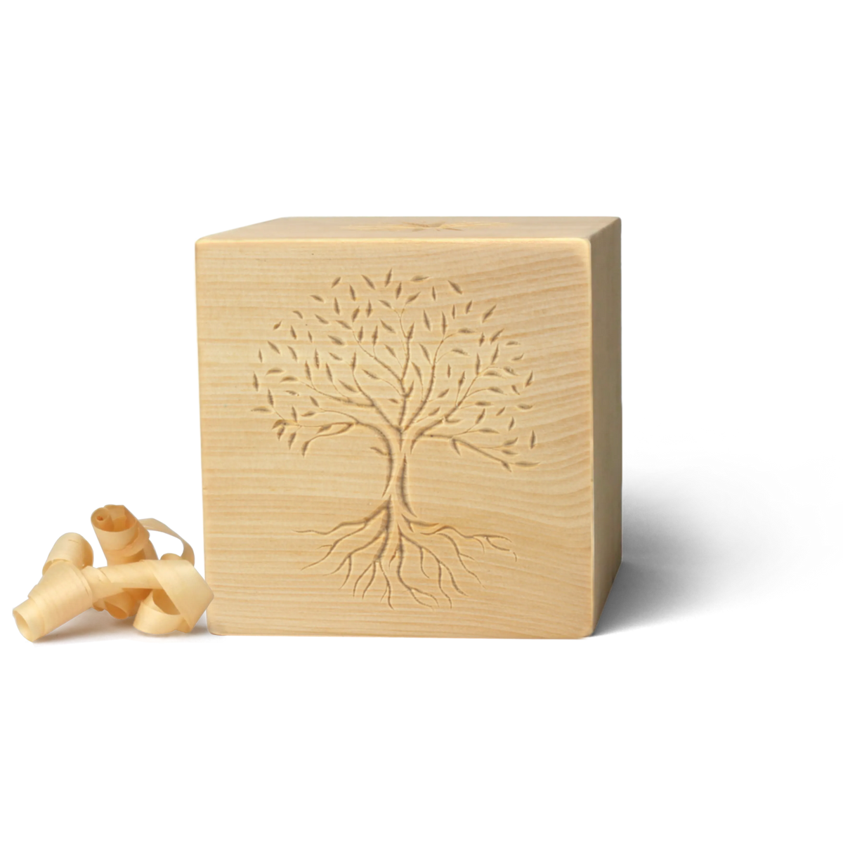 Baum Zirbenwürfel-Set mit Holzspänen